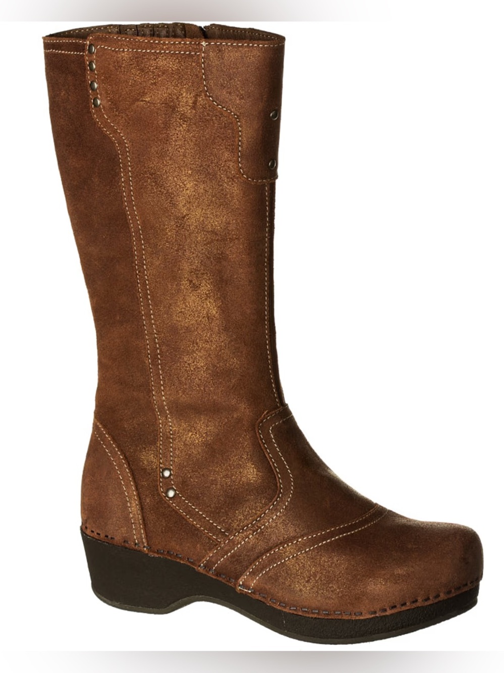 Dansko Crepe Boot Mid Calf Leather Suede Tan Brown Orthopedic Arch Support 37